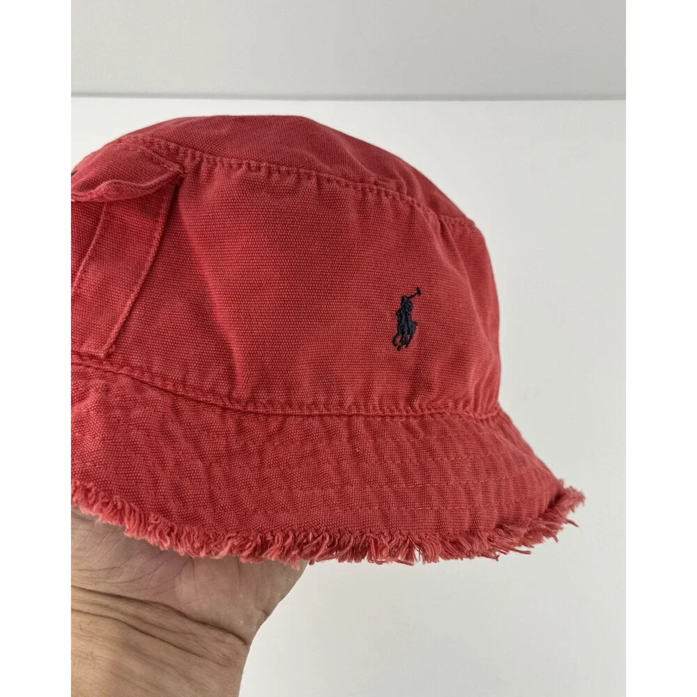 Polo Ralph Lauren Red Beach Bucket Hat Pony Logo Boys 8-10
